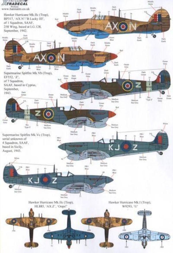 Xtradecal X72228 1/72 Fighters Over Africa and Mediterranean Pt.1 Model Decals - SGS Model Store