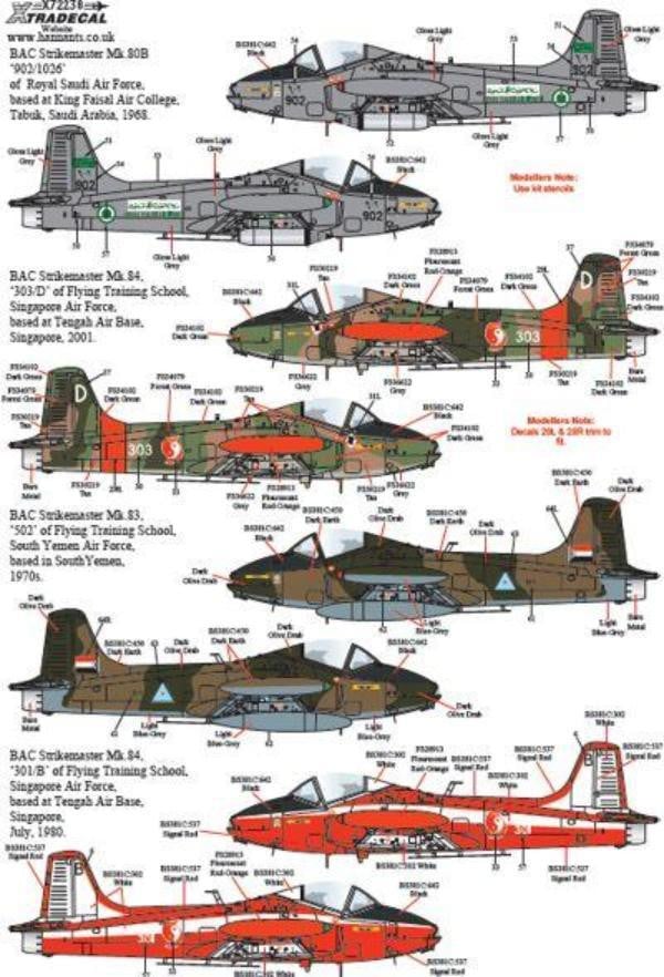 Xtradecal X72238 1/72 BAC Strikemasters Worldwide Model Decals - SGS Model Store