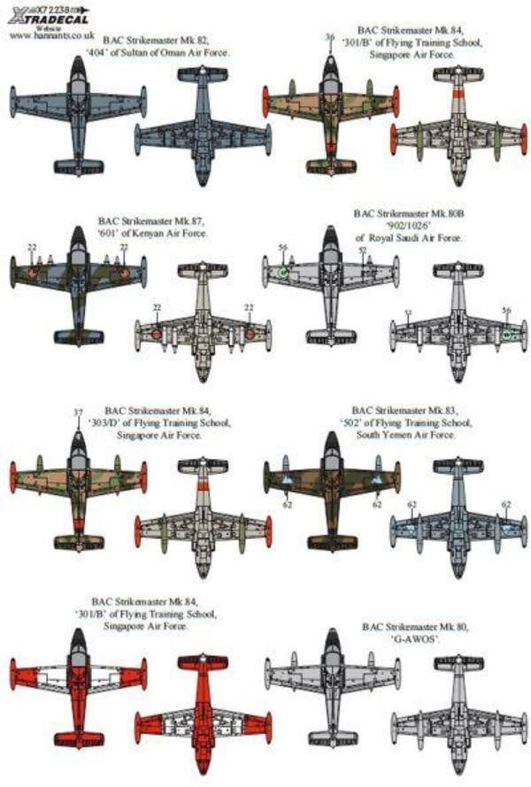 Xtradecal X72238 1/72 BAC Strikemasters Worldwide Model Decals - SGS Model Store