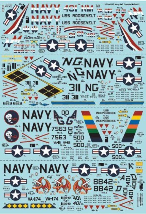 Xtradecal X72241 1/72 US Navy Vought A-7 Corsair II Part Two Model Decals - SGS Model Store