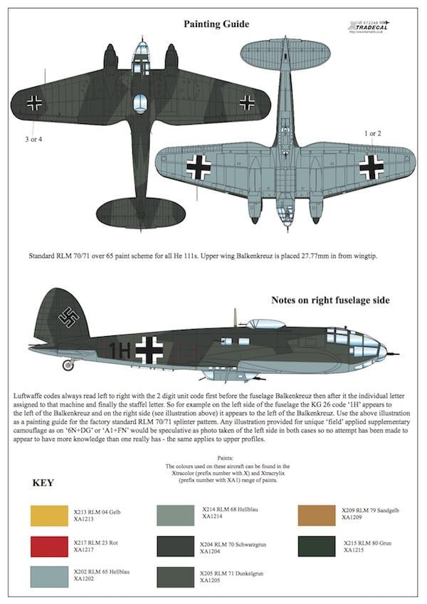 Xtradecal X72248 1/72 Heinkel He 111H-5/H-5y/H-6 Model Decals - SGS Model Store