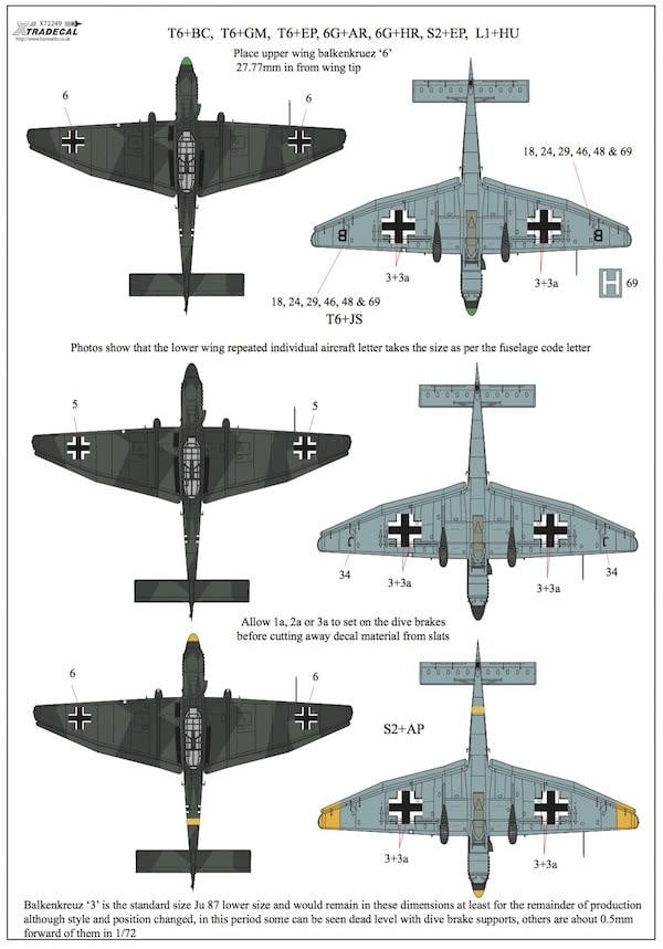 Xtradecal X72249 1/72 Junkers Ju 87 B-1 Model Decals - SGS Model Store