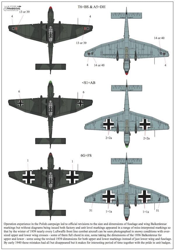 Xtradecal X72249 1/72 Junkers Ju 87 B-1 Model Decals - SGS Model Store