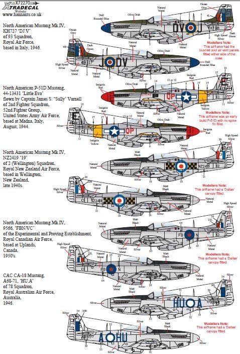 Xtradecal X72270 1/72 North American Bubbletop P-51 Mustang  Model Decals - SGS Model Store