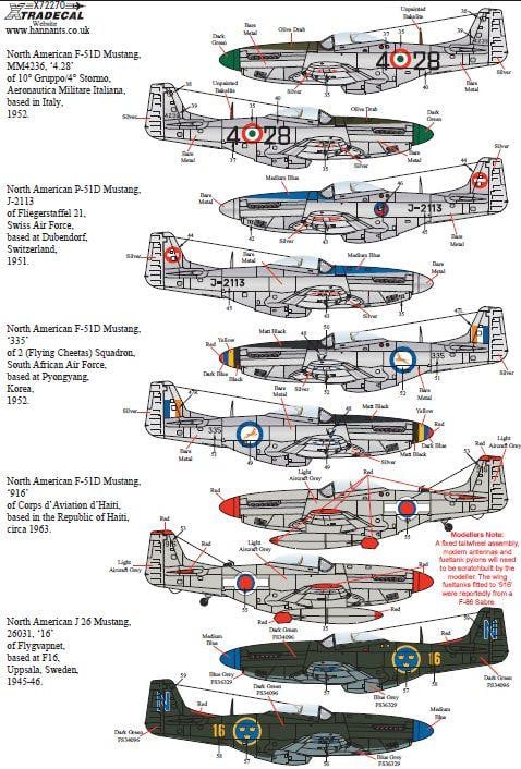 Xtradecal X72270 1/72 North American Bubbletop P-51 Mustang  Model Decals - SGS Model Store