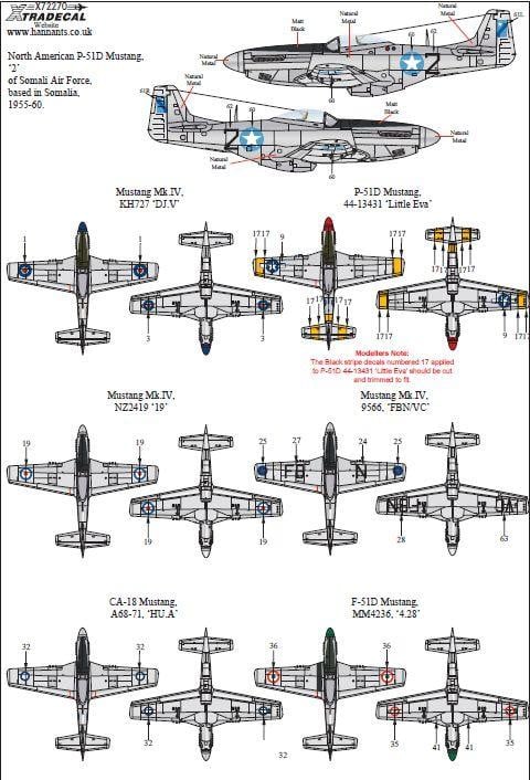 Xtradecal X72270 1/72 North American Bubbletop P-51 Mustang  Model Decals - SGS Model Store