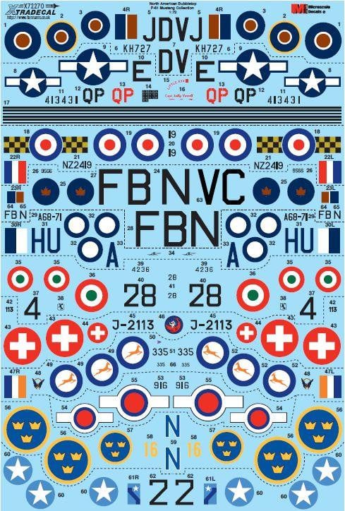 Xtradecal X72270 1/72 North American Bubbletop P-51 Mustang  Model Decals - SGS Model Store