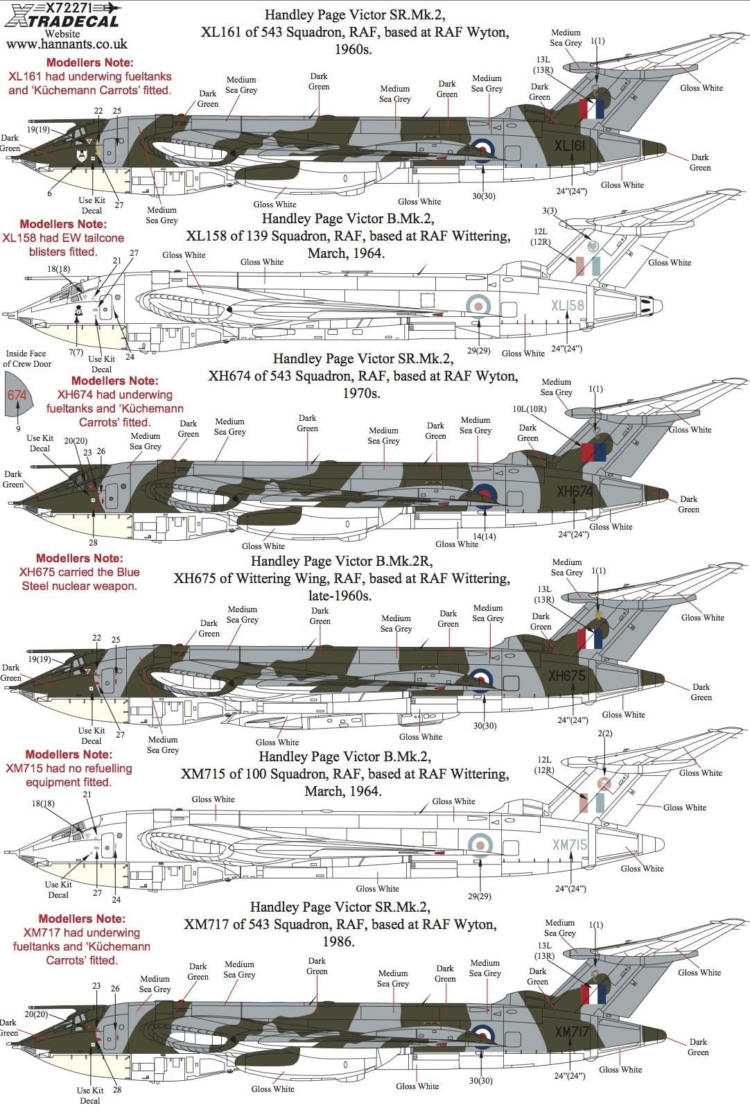 Xtradecal X72271 Handley-Page Victor B.2 Collection Decals 1/72 – SGS ...