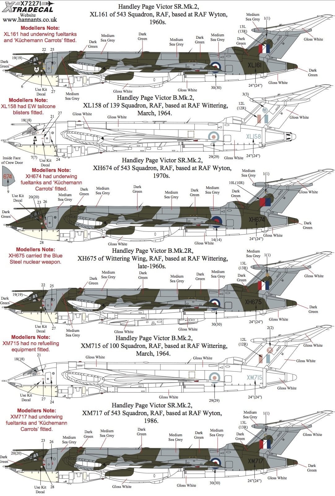 Xtradecal X72271 1/72 Handley-Page Victor B.2 Collection Model Decals - SGS Model Store
