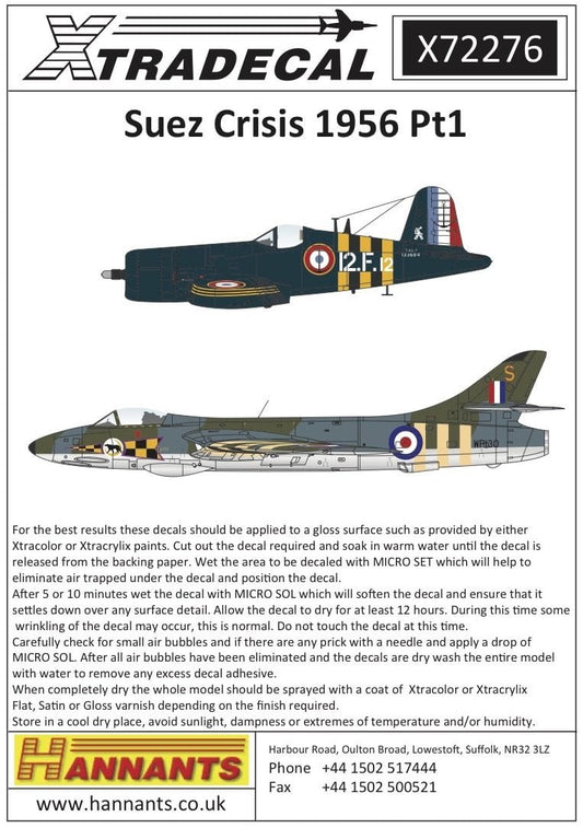 Xtradecal X72278 1/72 Suez Campaign 1956 Model Decals - SGS Model Store