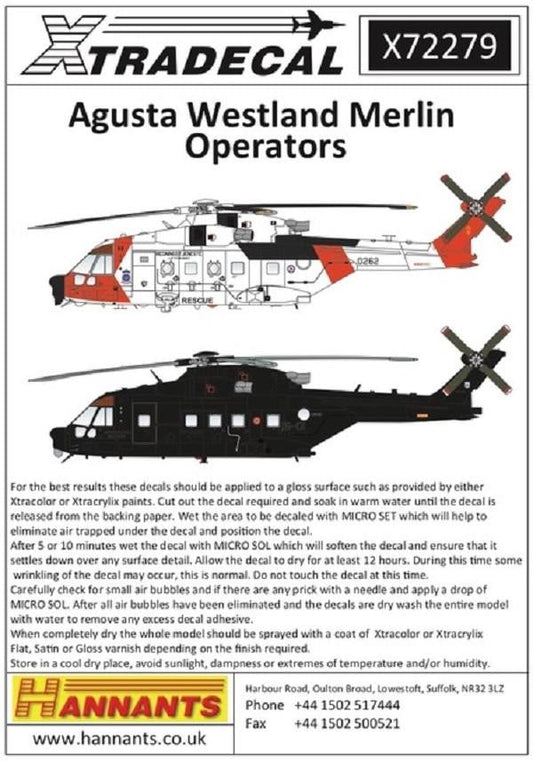 Xtradecal X72279 1/72 Agusta Westland Merlin Operators Model Decals - SGS Model Store