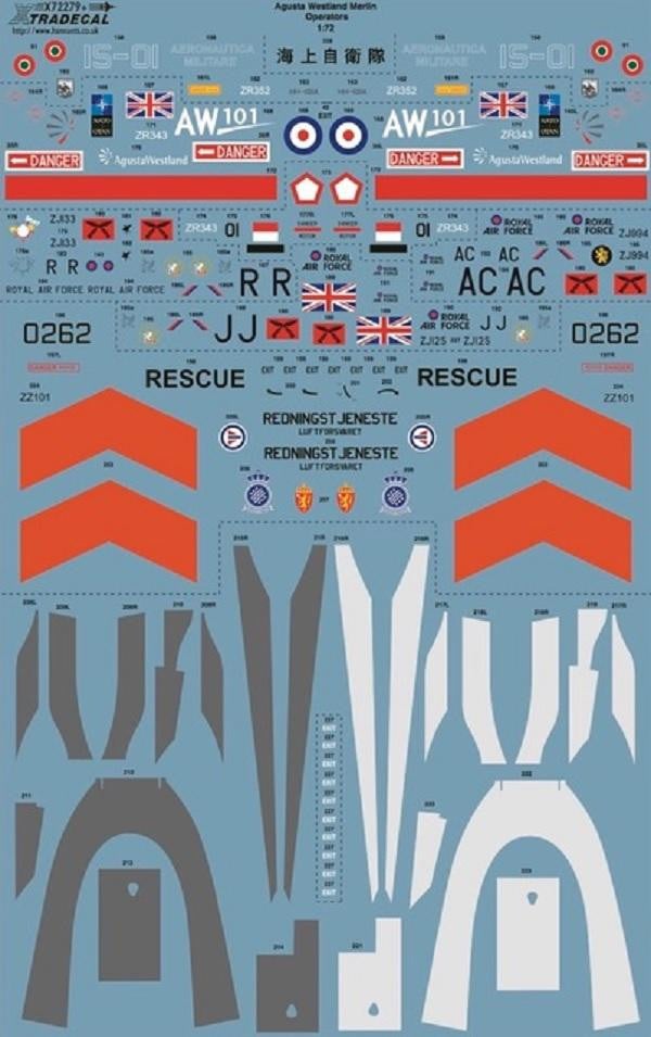 Xtradecal X72279 1/72 Agusta Westland Merlin Operators Model Decals - SGS Model Store