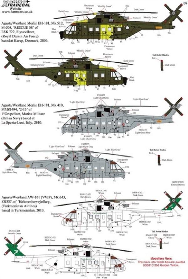 Xtradecal X72279 1/72 Agusta Westland Merlin Operators Model Decals - SGS Model Store