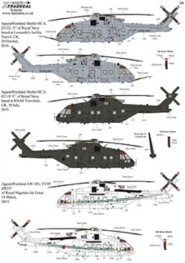 Xtradecal X72279 1/72 Agusta Westland Merlin Operators Model Decals - SGS Model Store