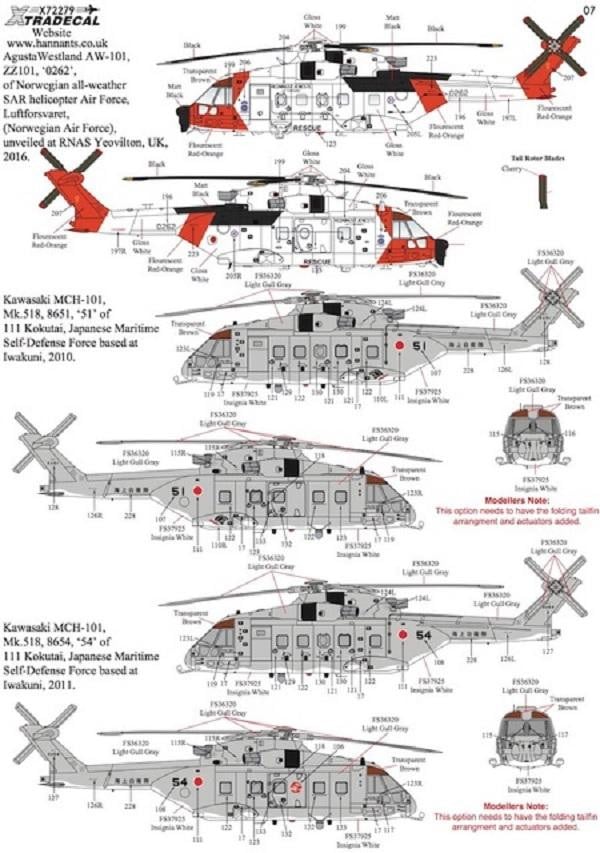 Xtradecal X72279 1/72 Agusta Westland Merlin Operators Model Decals - SGS Model Store