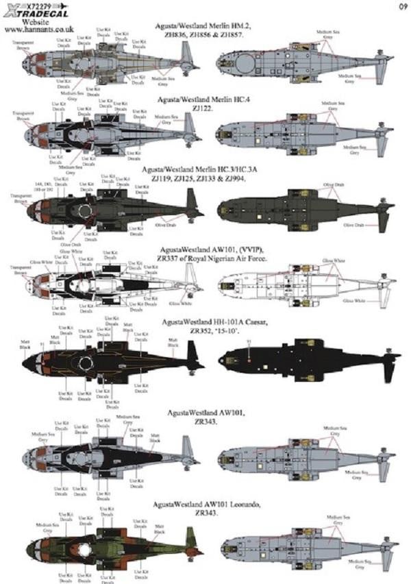 Xtradecal X72279 1/72 Agusta Westland Merlin Operators Model Decals - SGS Model Store