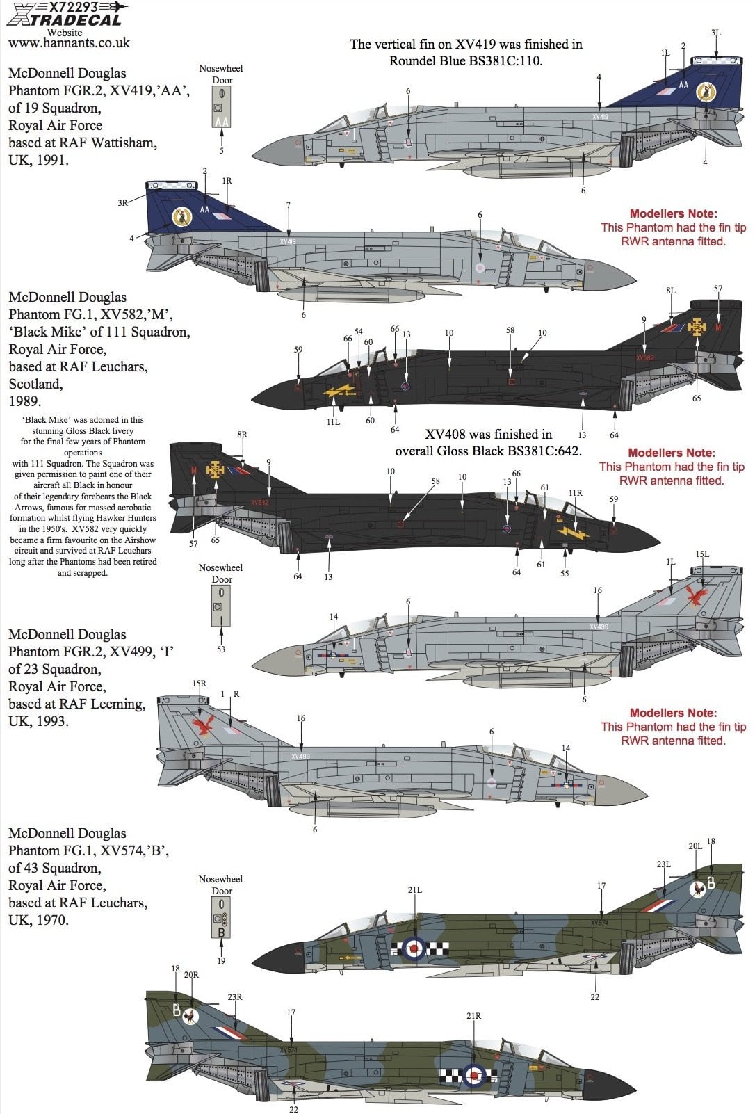 Xtradecal X72293 1/72 RAF FG.1 & FGR.2 Phantom Pt.4 Model Decals - SGS Model Store