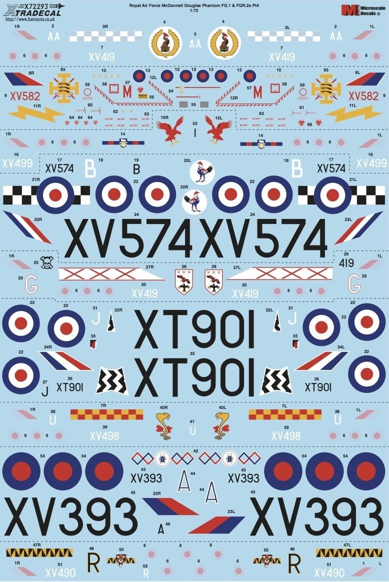 Xtradecal X72293 1/72 RAF FG.1 & FGR.2 Phantom Pt.4 Model Decals - SGS Model Store