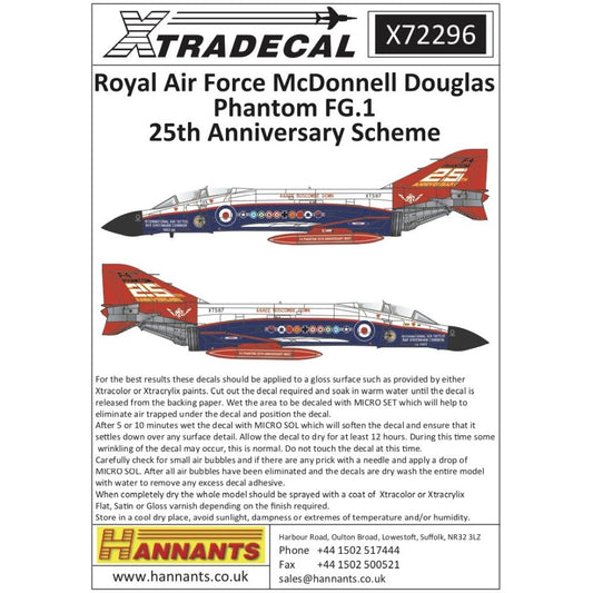 Xtradecal X72296 McDonnell-Douglas FG.1 Phantom Pt 7 Decals 1/72