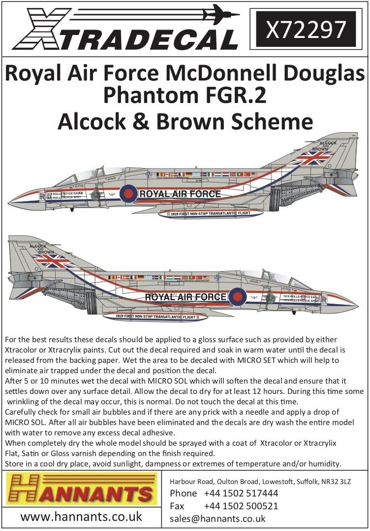 Xtradecal X72297 1/72 RAF FGR.2 Phantom Pt.8 Model Decals - SGS Model Store