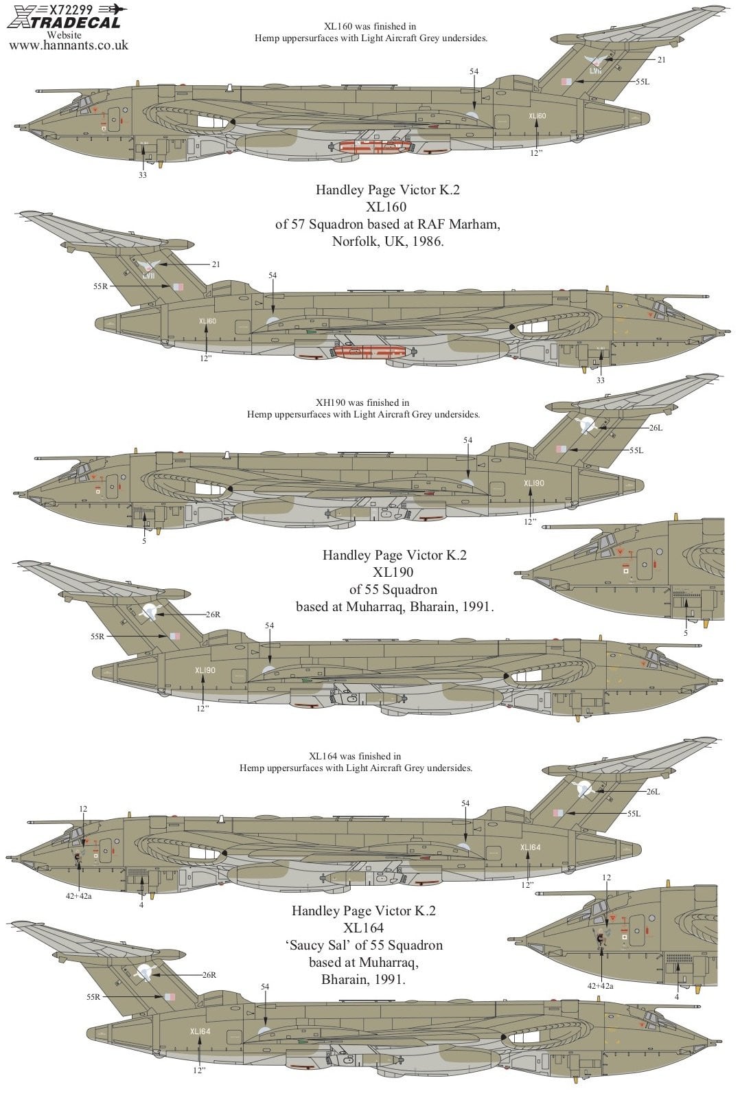 Xtradecal X72299 1/72 Handley-Page Victor K.2 Collection Model Decals - SGS Model Store