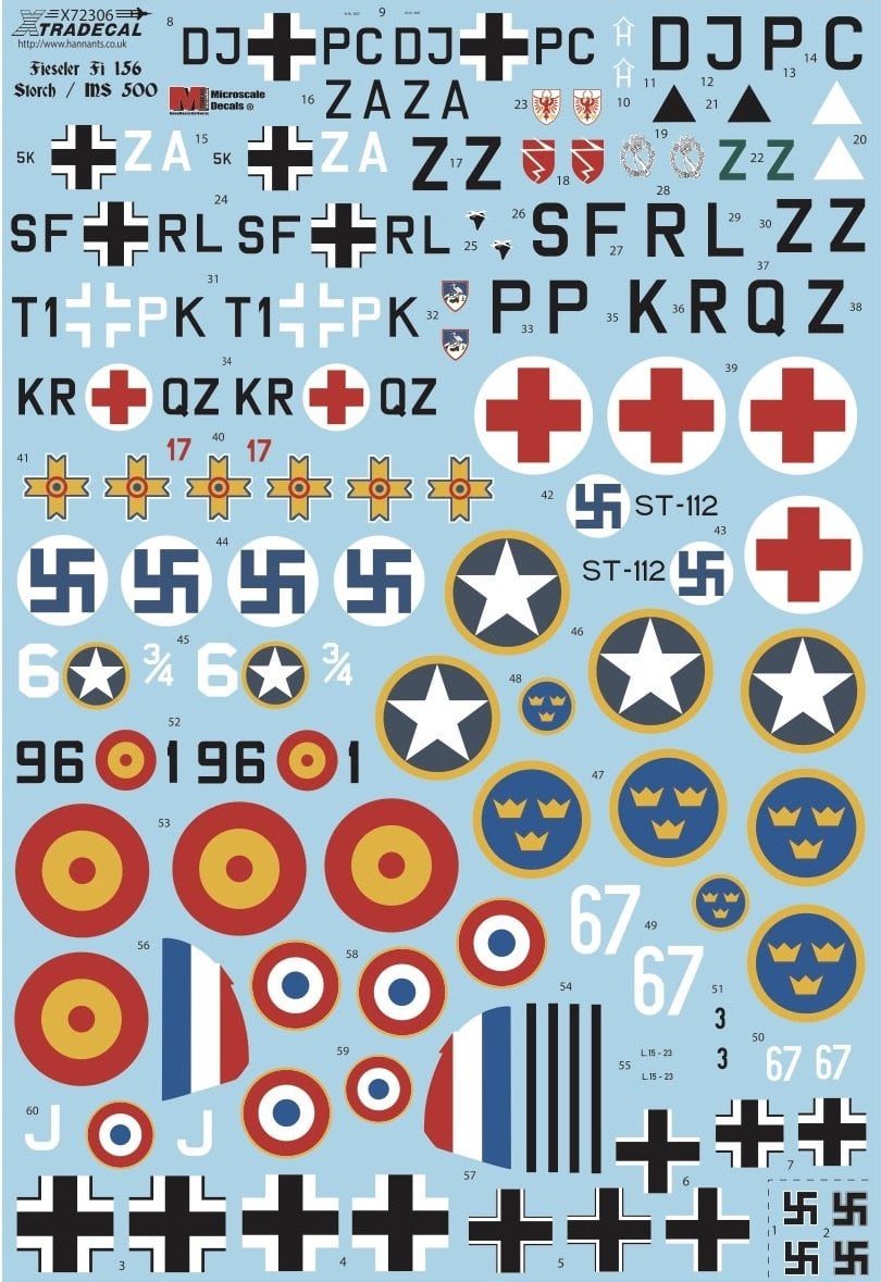 Xtradecal X72306 1/72 Fieseler Fi-156C-3 Storch Model Decals - SGS Model Store