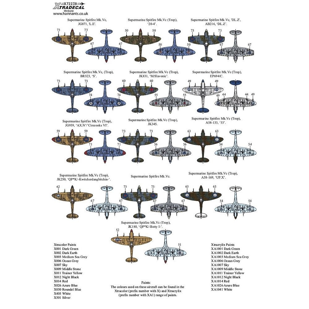 Xtradecal X72318 Supermarine Spitfire Mk.Vc Overseas Users 1/72