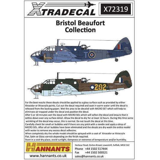 Xtradecal X72319 Bristol Beaufort Collection 1/72