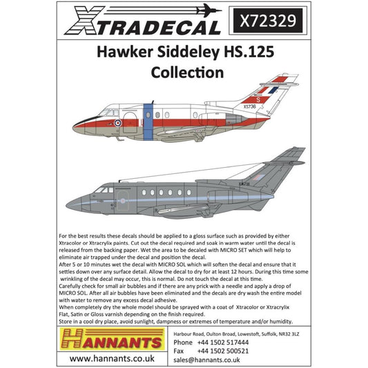 Xtradecal X72329 Hawker Siddeley HS.125 Collection 1/72