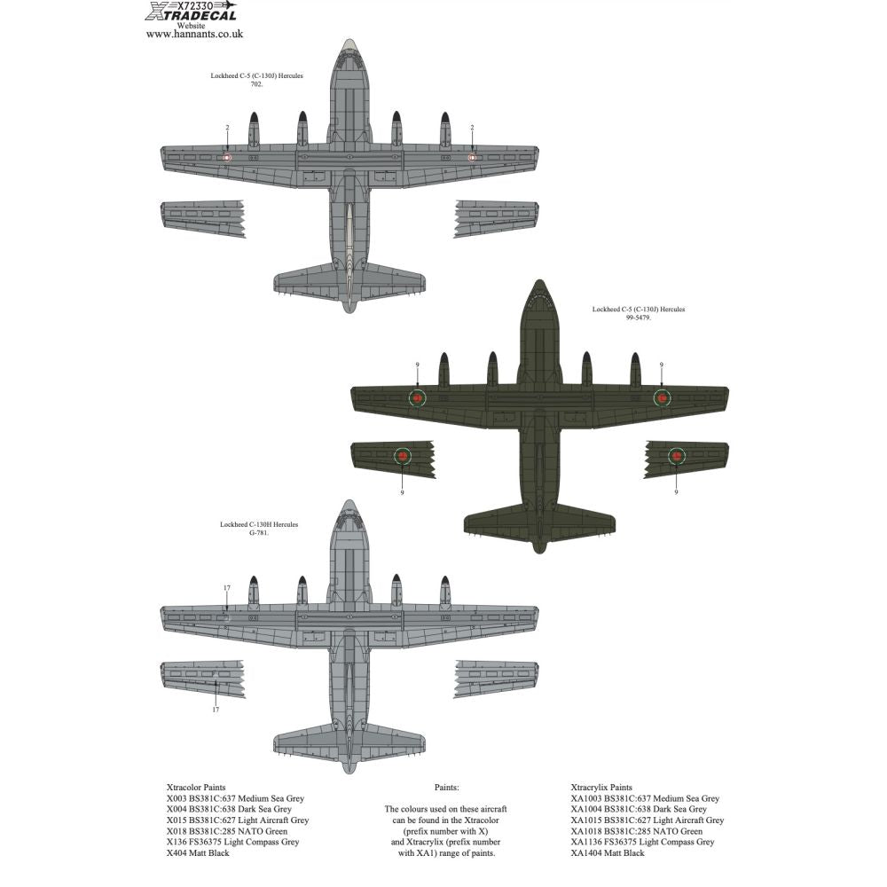 Xtradecal X72330 Lockheed C-130 Hercules Collection Pt2 1/72