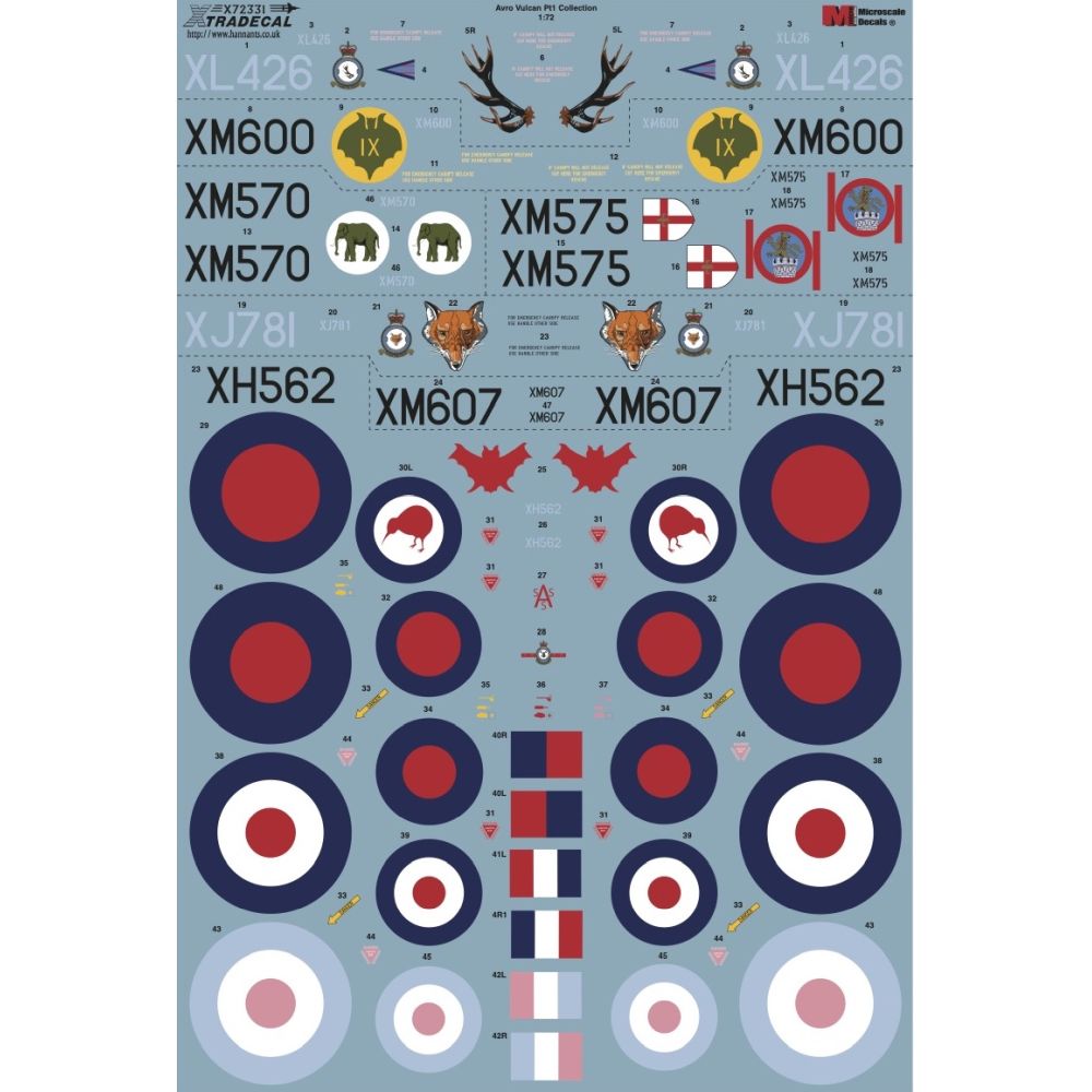 Xtradecal X72331 Avro Vulcan Collection Pt.1 1/72