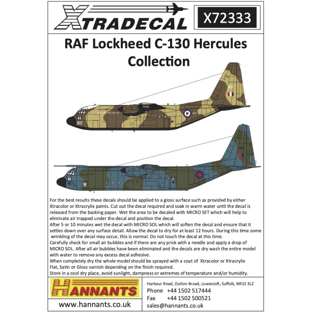 Xtradecal X72333 RAF Lockheed C-130 Hercules Collection 1/72