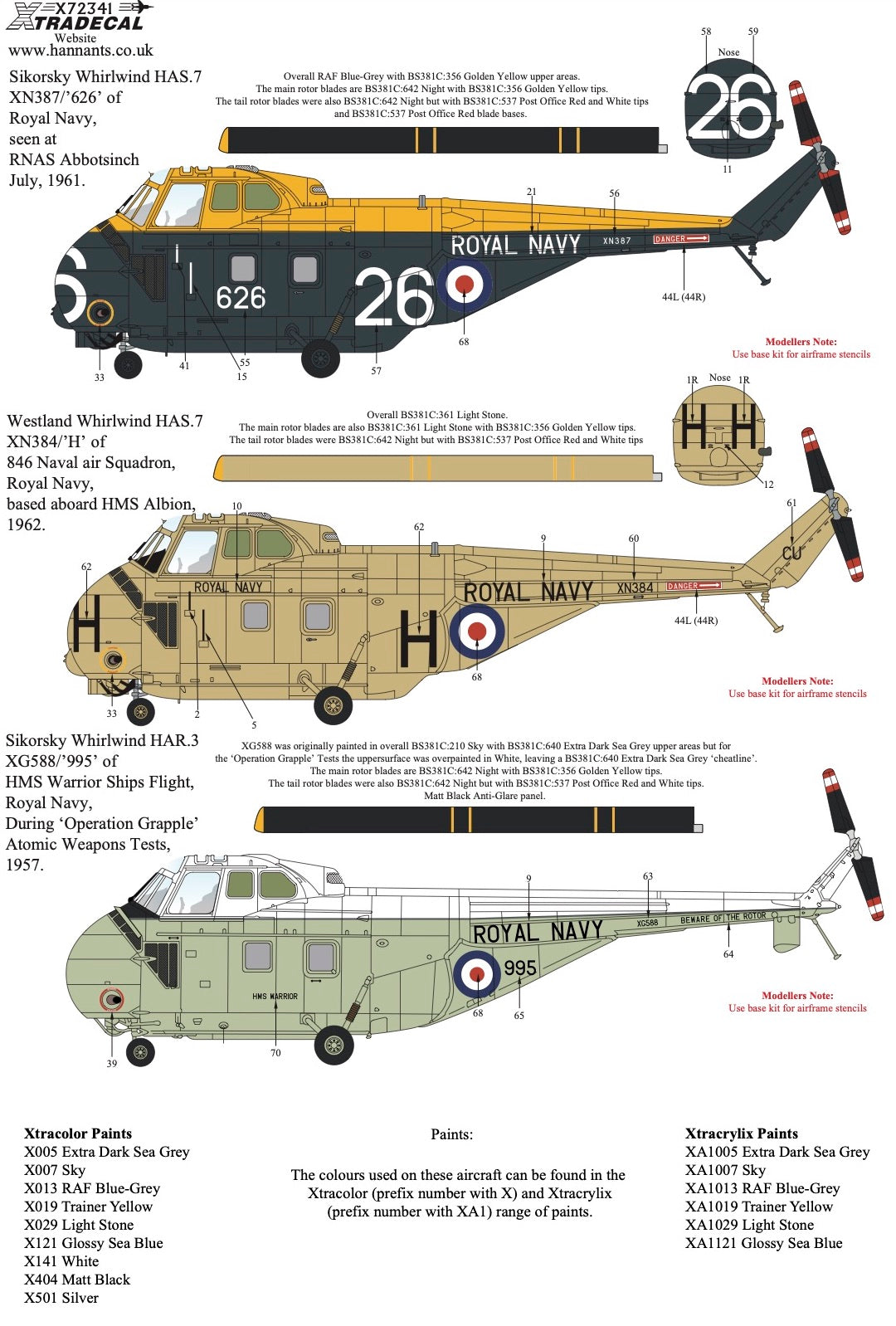 1:72 Westland Sea King In Worldwide Service X72351 Xtradecal – SGS 1:72 Westland Sea King In Worldwide Service X72351 Xtradecal – SGS