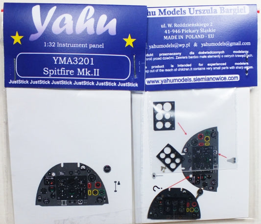 Yahu Models YMA3201 Spitfire Mk.II Instrument Panel for Revell 1/32