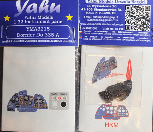 Yahu Models YMA3215 1/32 Dornier Do 335 Instrument Panel for Hong Kong Models - SGS Model Store