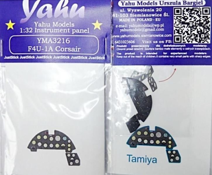 Yahu Models YMA3216 1/32  F4U-1A Corsair Instrument Panel for Tamiya - SGS Model Store