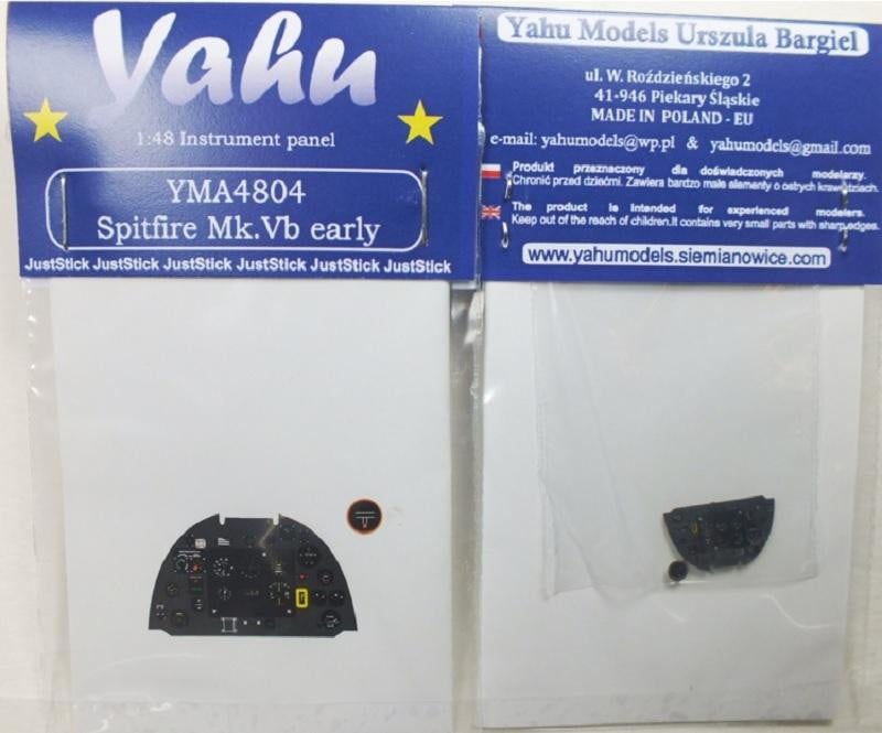 Yahu Models YMA4804 1/48 Spitfire Mk.VB early Instrument Panel for Airfix Tamiya - SGS Model Store
