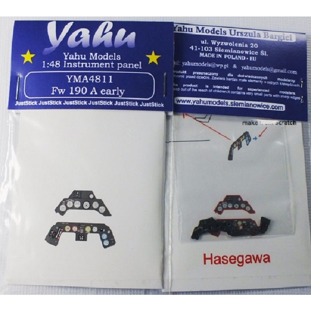Yahu Models YMA4811 Fw 190 A early Instrument Panel for Hasegawa 1/48