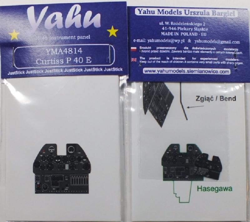 Yahu Models YMA4814 1/48 Curtiss P-40E Instrument Panels for Hasegawa - SGS Model Store