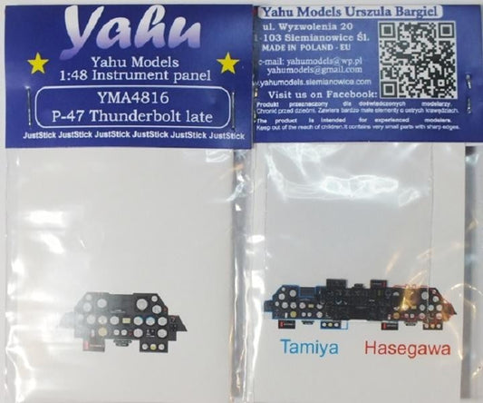 Yahu Models YMA4816 1/48 P-47D late Thunderbolt Instrument Panel for Tamiya - SGS Model Store