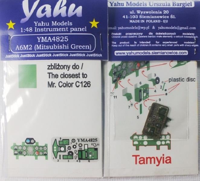 Yahu Models YMA4825 1/48 Mitsubishi A6M2 Zero Mitsubishi Green Instrument Panel - SGS Model Store