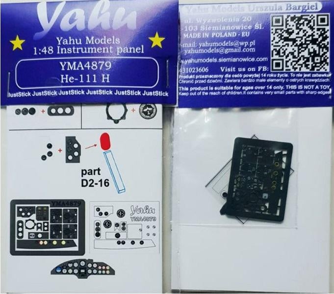Yahu Models YMA4879 1/48 Heinkel He-111H Instrument Panel for ICM - SGS Model Store