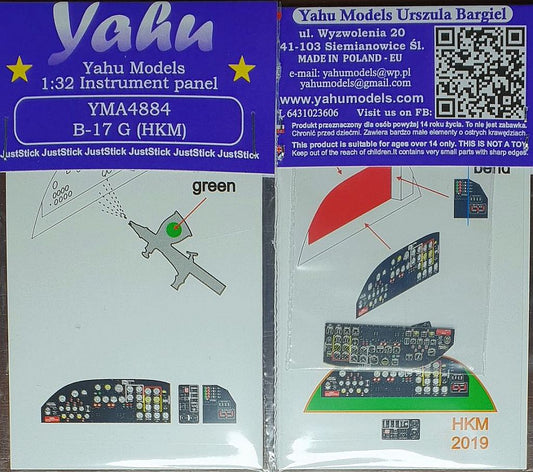 Yahu Models YMA4884 1/48 B-17G Flying Fortress Instrument Panel HKM