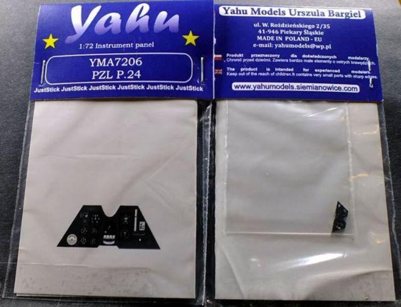 Yahu Models YMA7206 1/72 PZL P.24 Instrument Panel - SGS Model Store