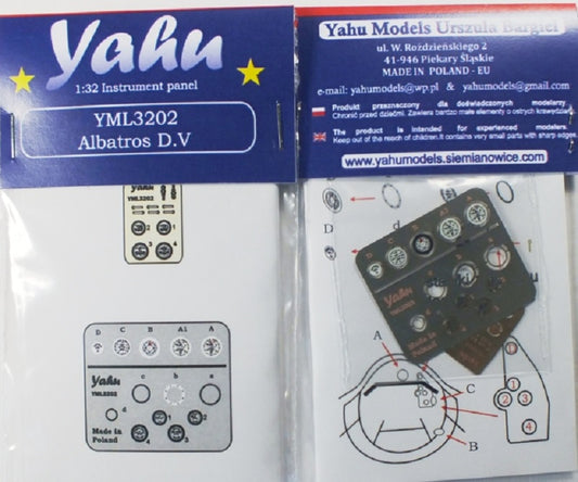 Yahu Models YML3202 1/32 Albatros D.V Instrument Panel - SGS Model Store