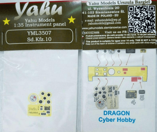 Yahu Models YML3507 1/35 German Sd.Kfz.10 Instrument Panel for Dragon Kits - SGS Model Store