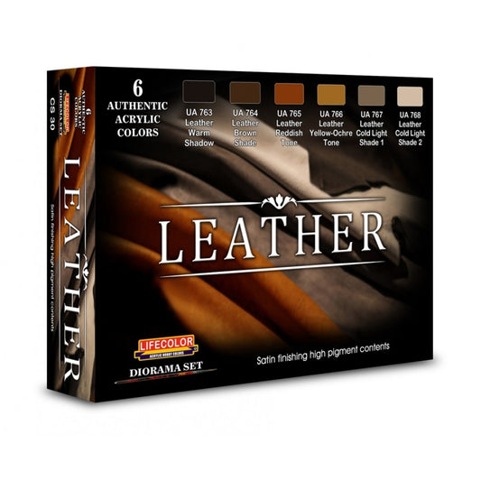 LifeColor CS30 Leather Set (22ml x 6) Acrylic Paints