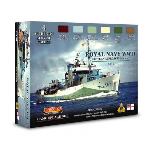 LifeColor CS34 Royal Navy WWII Western Approach - Late War Set 2 (22ml x 6) - SGS Model Store