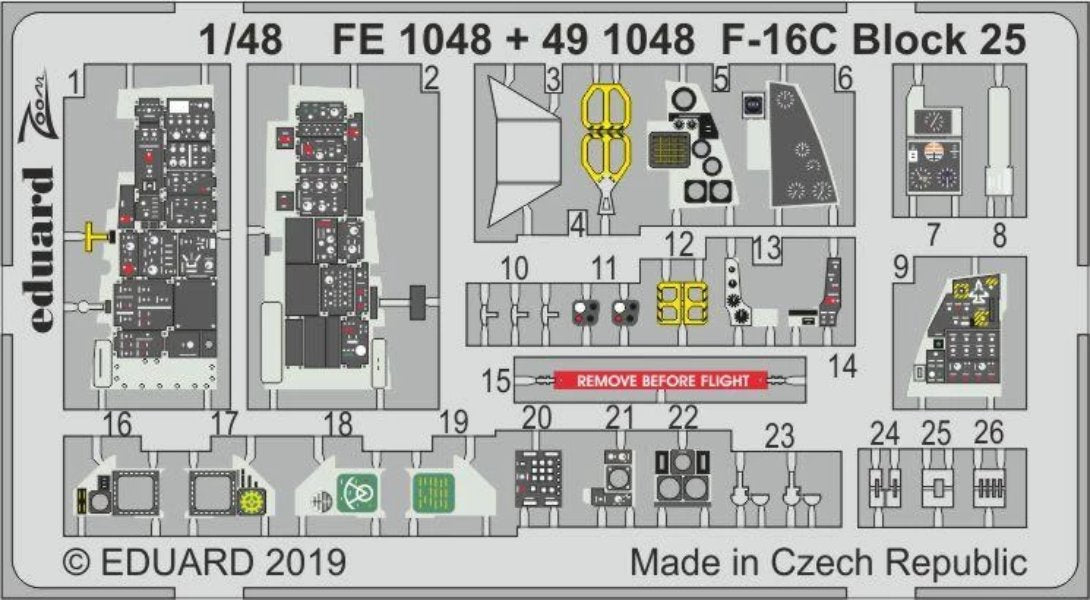 Eduard FE1048 F-16C Block 25 P.E. Zoom Set for Tamiya 1/48