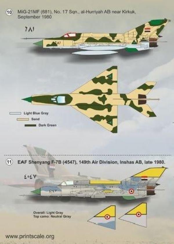 Print Scale 72-126 1/72 MiG-19s and MiG-21s of the Arab Air Forces Model Decals - SGS Model Store
